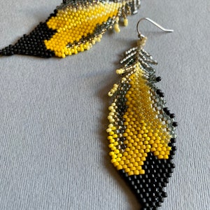Northern Flicker Beaded Feather Earrings image 8