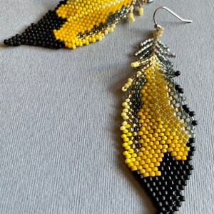 Northern Flicker Beaded Feather Earrings image 2