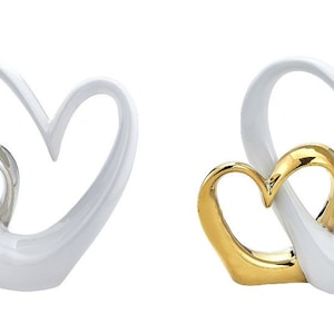 Double Open Heart Wedding Cake Topper / Centerpiece