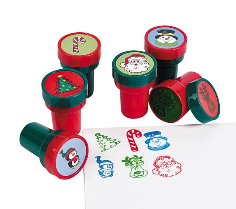 Set of 6 Cute Christmas Holiday Stampers Arts and Craft Supplies