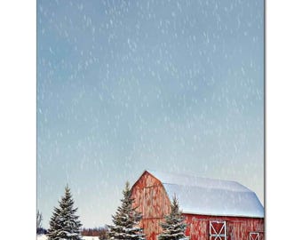 25 or 100pk Winter Scene Winter Holiday Christmas Letterhead Stationery