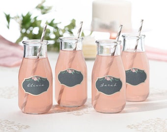 Set of 24 Small Chalk Style Glass Clings DIY Bridal Shower Decorations