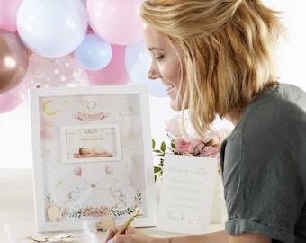 Baby Elephant Baby Shower Guest Book Alternative - Available in Pink Or Blue