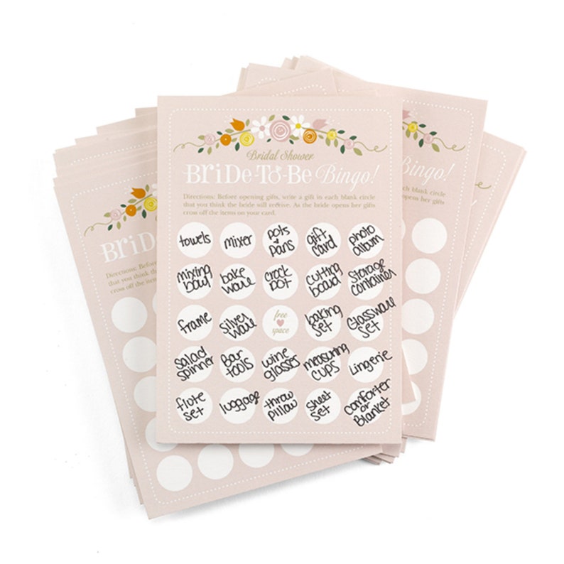 25pk Wedding Shower Bingo Bridal Shower Activity