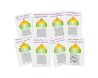 24pk Baby Bottle Scratch Cards Baby Shower Activity