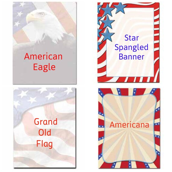 25 or 80pk Stars & Stripes Patriotic Stationery Letterhead 25 or 80pk Stars & Stripes Patriotic Stationery Letterhead