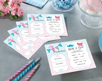 Gender Reveal Prediction Cards Baby Shower Game