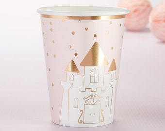 Set of 24 Princess and Castle Themed Paper Cups Baby Shower Birthday Party Decorations