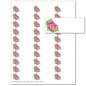 150 Personalized Luau Tropical Themed Return Address Labels w/ Optional Seals