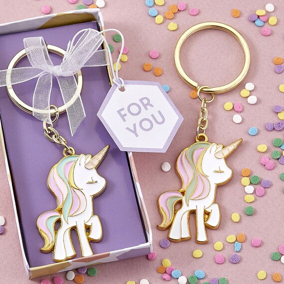 Adorable Unicorn Keychains Birthday Party Baby Shower Favors 