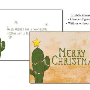 Ensemble de 24 cartes de Noël de Noël Cactus Noël avec choix de vœux