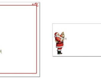 25 or 100pk Santa's List Winter Holiday Christmas Letterhead Stationery With Optional Matching Envelopes