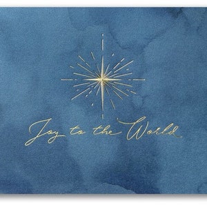 Set de 25 Tarjetas Navideñas Religiosas Estrella de la Alegría PERSONALIZADAS