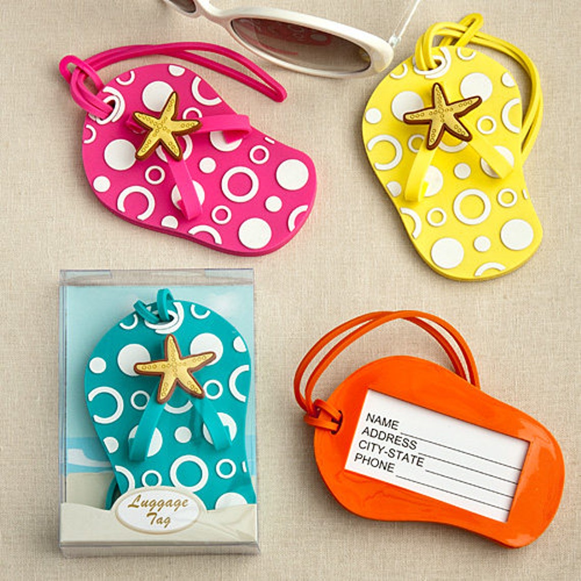 Flip Flop Luggage Tag Bridal Shower Wedding Favor Etsy