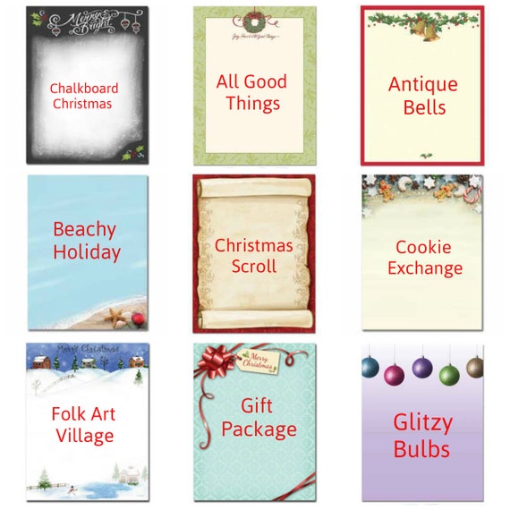 25 or 80pk winter holiday christmas letterhead stationery winter letterhead