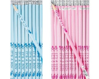 24pk It's a Boy / It's a Girl Pencils Baby Shower Favors