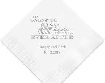 Wedding Cheer Personalized Printed Wedding Napkins - 3 Sizes / Multiple Colors