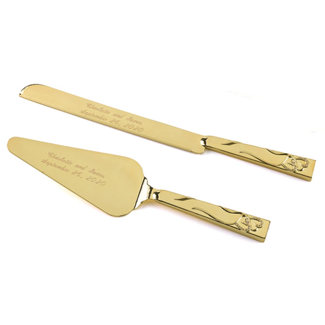 Sparkling Heart Wedding Cake Serving Set 34650p Etsy
