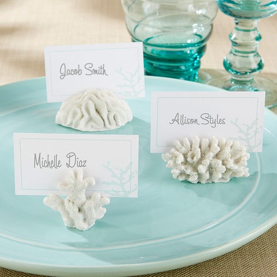 Beach themed wedding place card holders deals