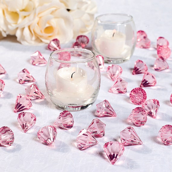 25pc Pkg Colorful Acrylic Diamond Shaped Gems Bridal Shower Wedding Decorations Multiple Colors to Choose From Etsy