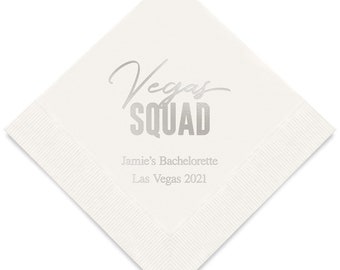 Vegas Squad Personalized Printed Wedding Napkins - 3 Sizes / Multiple Colors