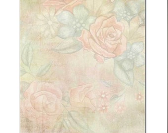 25 or 100pk Delicate Roses Bridal Shower Wedding Letterhead Stationery