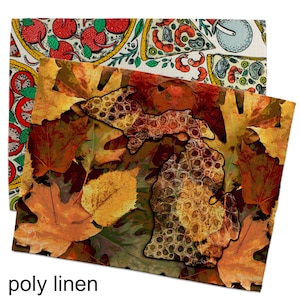 Personalized Photo Placemat Set: Custom Poly Linen Kitchen Decor