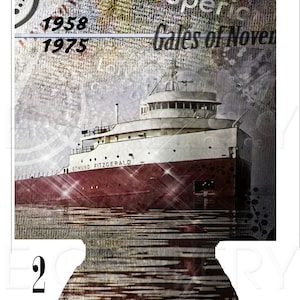 Edmund Fitzgerald freighter ship can cozie, coolie, insulator or custom personalized art