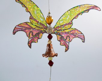 Woodland Wish Fairy Ornament Suncatcher hanging your choice of Handcrafted and Designed in Michigan