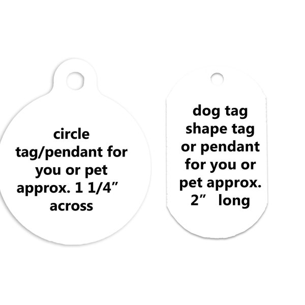 custom photo personalized metal pet tag pendant choice of shape pet jewelry ID
