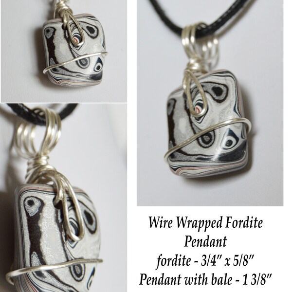 Fordite pendant necklace jewelry Detroit Motor agate recycled paint wire wrapped unisex