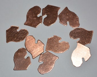 10 copper lower Michigan charm stamping finding supply