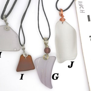 Lake Superior Beach Glass Pendant Necklace: Wire Wrapped Michigan Sea Glass