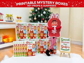 HAPPYPOP Calze Natalizie Da Donna, 2 Paia Alte Al Ginocchio: Babbo Natale Ed Elfo, Regalo Di Natale Originale In Scatola Regalo