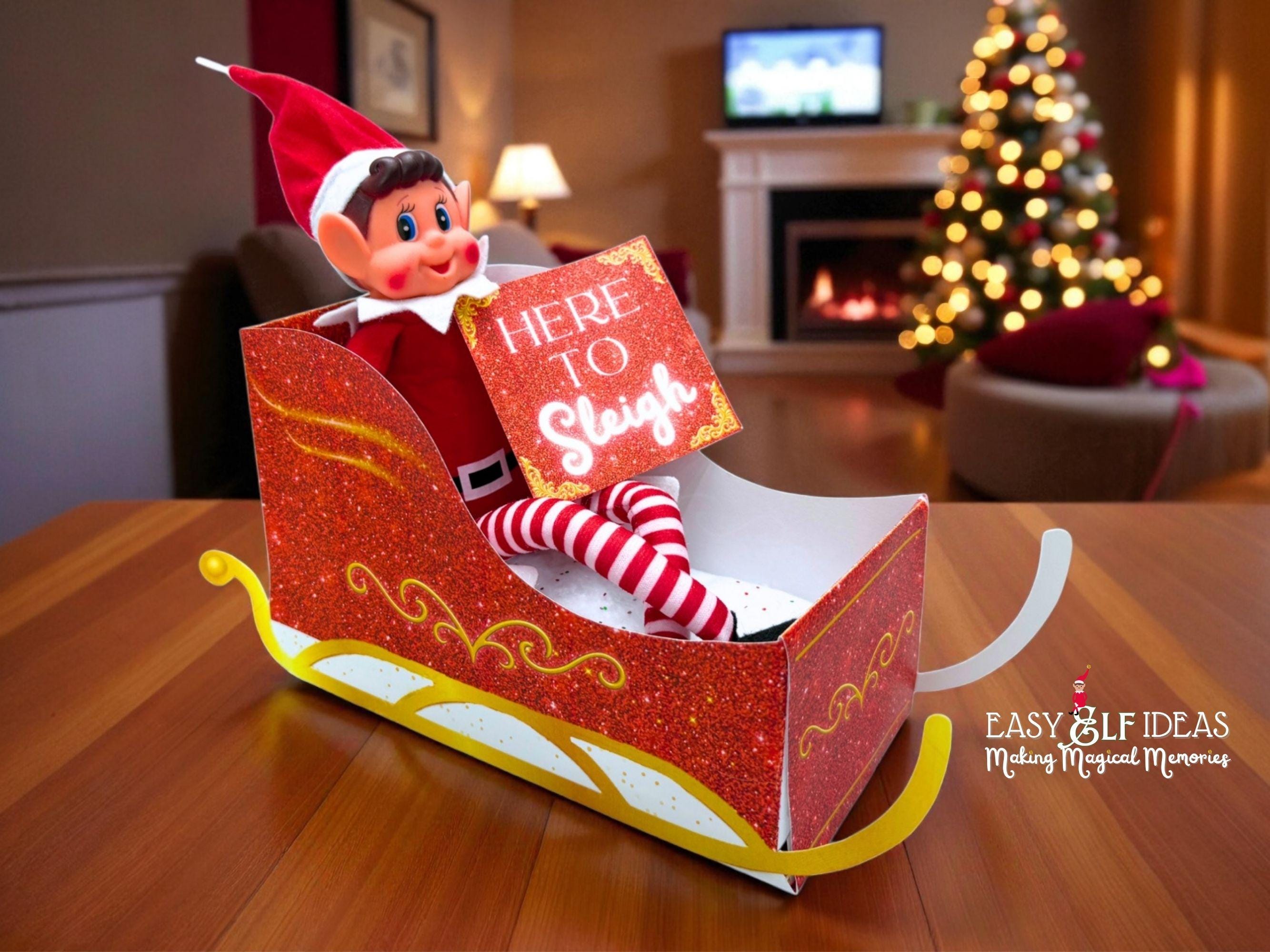 Letter R Sleigh Elf Sleigh DIY Scene Kit | Elf Letters & Signs | Quick Setup Christmas ...