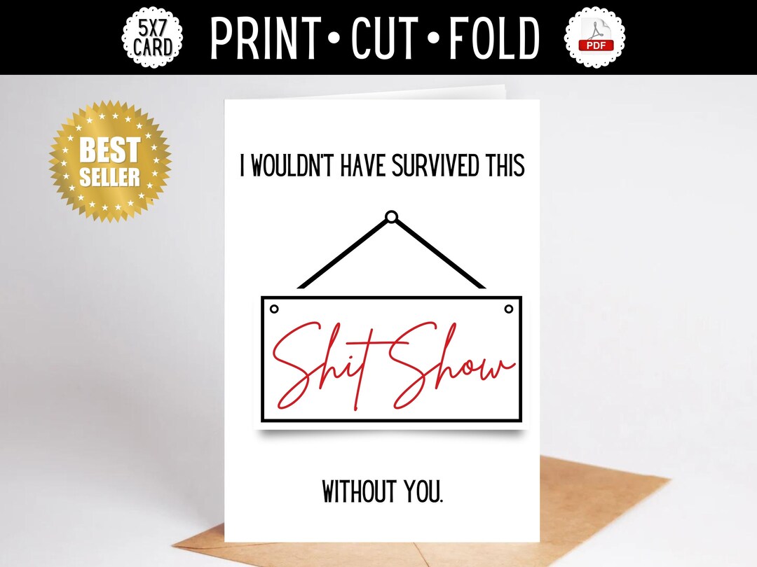 Small Cards Rude Co Worker FUNNY Printable Coworker or Friend Card 5x7 PDF Instant Download ...
