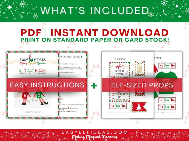 67 6 7 six seven Christmas elf props and ideas that are printable pdf