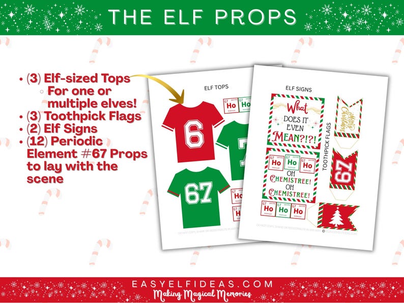 67 6 7 six seven Christmas elf props and ideas that are printable pdf