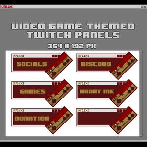 Video game controller themed panels for twitch Set B -twitch, youtube, streaming