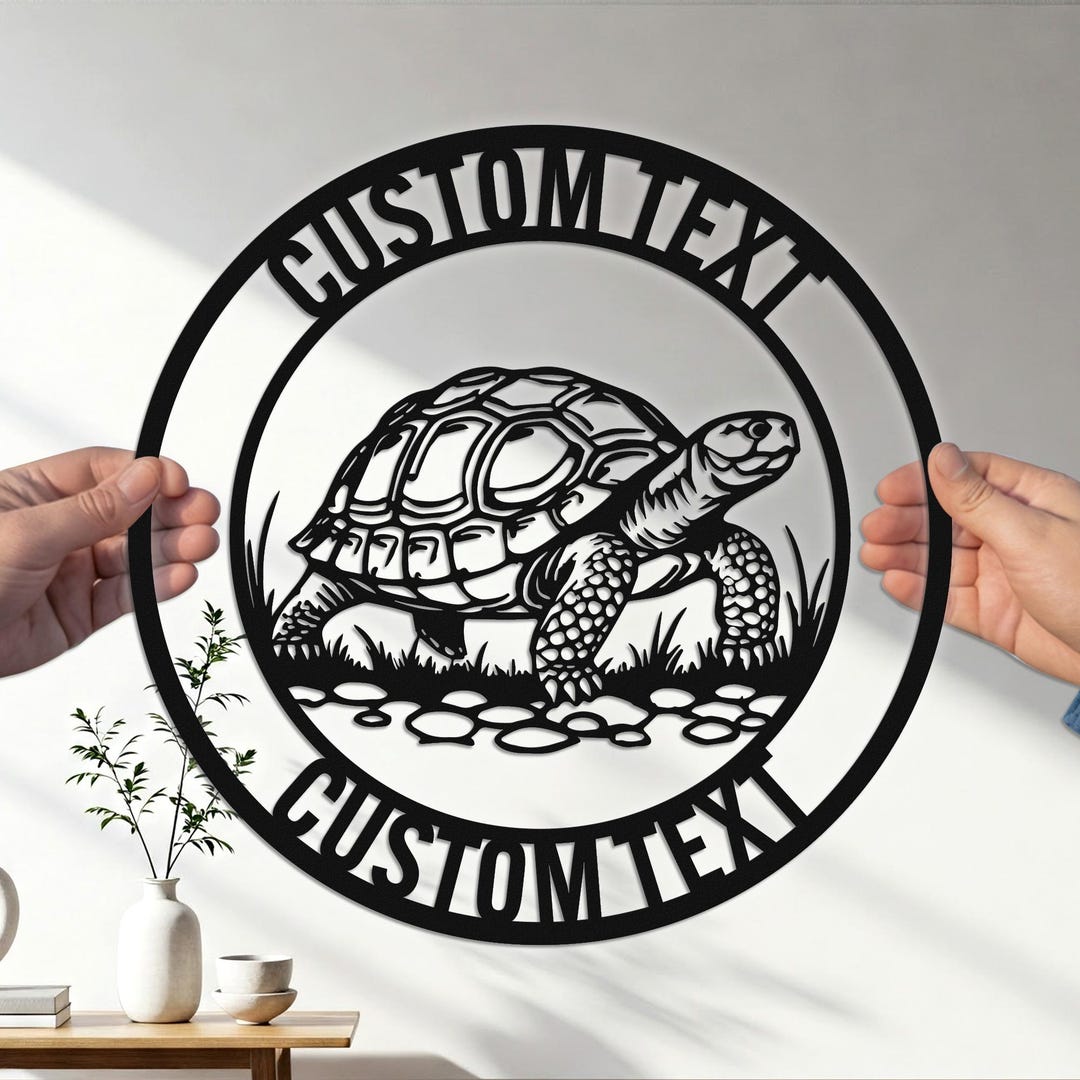 Metal Turtle Name Sign, Personalized Beach House Sign, Tortoise Wall ...