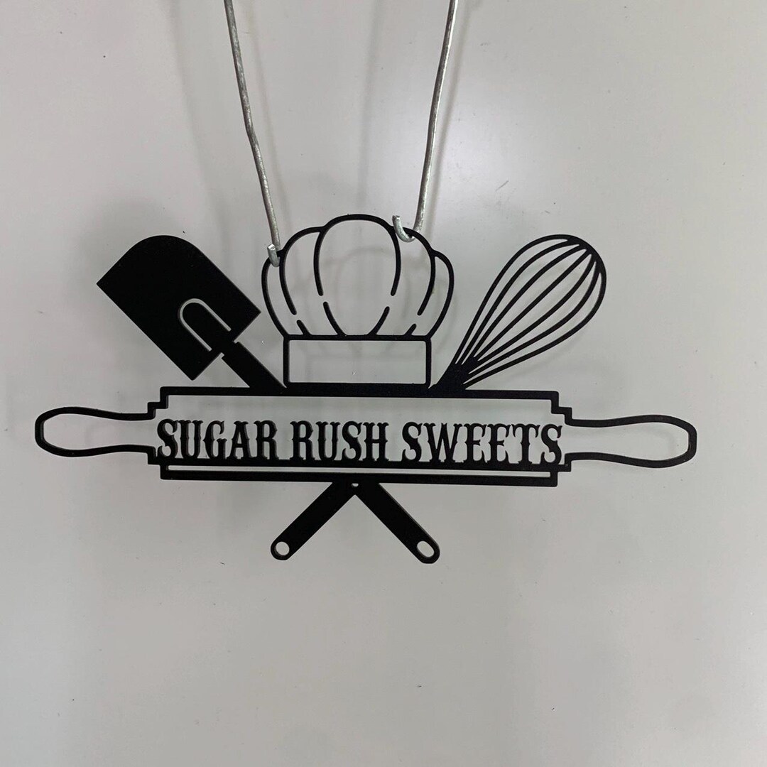 Custom Baking Metal Wall Art, Personalized Baker Metal Name Sign ...
