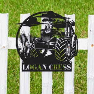 Custom Farm Sign Tractor Driver Metal Wall Art LED Light Personalized Farm Tractor Name Sign Home Decor Truck Decor Birthday Gift for farmer