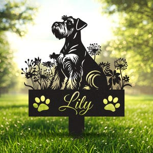 Personalized Schnauzer Memorial Stake, Sympathy Sign, Pet Grave Marker, Schnauzer Metal Memorial Stake, Remembrance Stake, Dog Lover Gift