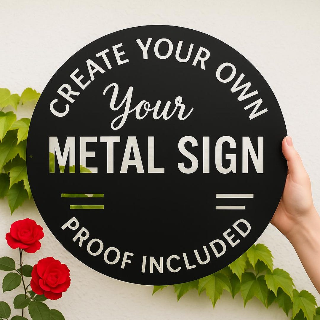 Custom Metal Sign, Metal Sign With Logo, Text Sign, Your Logo Here Sign ...