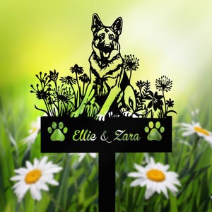 Personalized Dog Memorial Stake, German Shepherd Dog Name Sign,German Shepherd Garden Stake Sign,Pet Grave Marker,Pet Loss Gift,Garden Decor