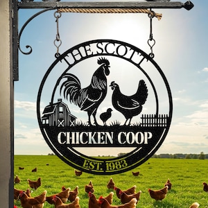 Personalized Farm Chicken house Decor, Metal Chicken Coop Sign, Farm Sign, Hen House Coop Metal Sign, Farm house Decor, Chicken Metal Sign
