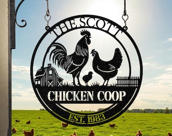 Personalized Farm Chicken house Decor, Metal Chicken Coop Sign, Farm Sign, Hen House Coop Metal Sign, Farm house Decor, Chicken Metal Sign