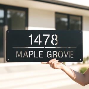 Numéro de maison personnalisé, Plaque d'adresse en métal personnalisée, Plaque d'adresse moderne, Plaque d'adresse en métal moderne, Plaque pour porte d'entrée, Décoration d'intérieur