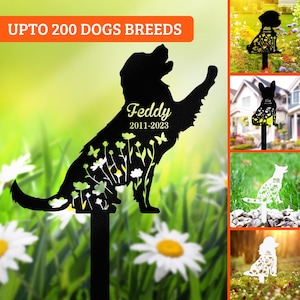 Personalized Dog Memorial Stake, Dog Grave Marker, Dog Breed Metal Stake, Custom Dog Garden Sign, Dog Loss Gift, Garden Decor,Dog Lover Gift