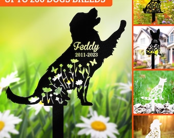 Personalized Dog Memorial Stake, Dog Grave Marker, Dog Breed Metal Stake, Custom Dog Garden Sign, Dog Loss Gift, Garden Decor,Dog Lover Gift